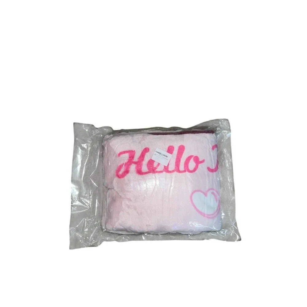 Hello Kitty Pink Kawaii Cartoon Cat Blanket 55” X 40